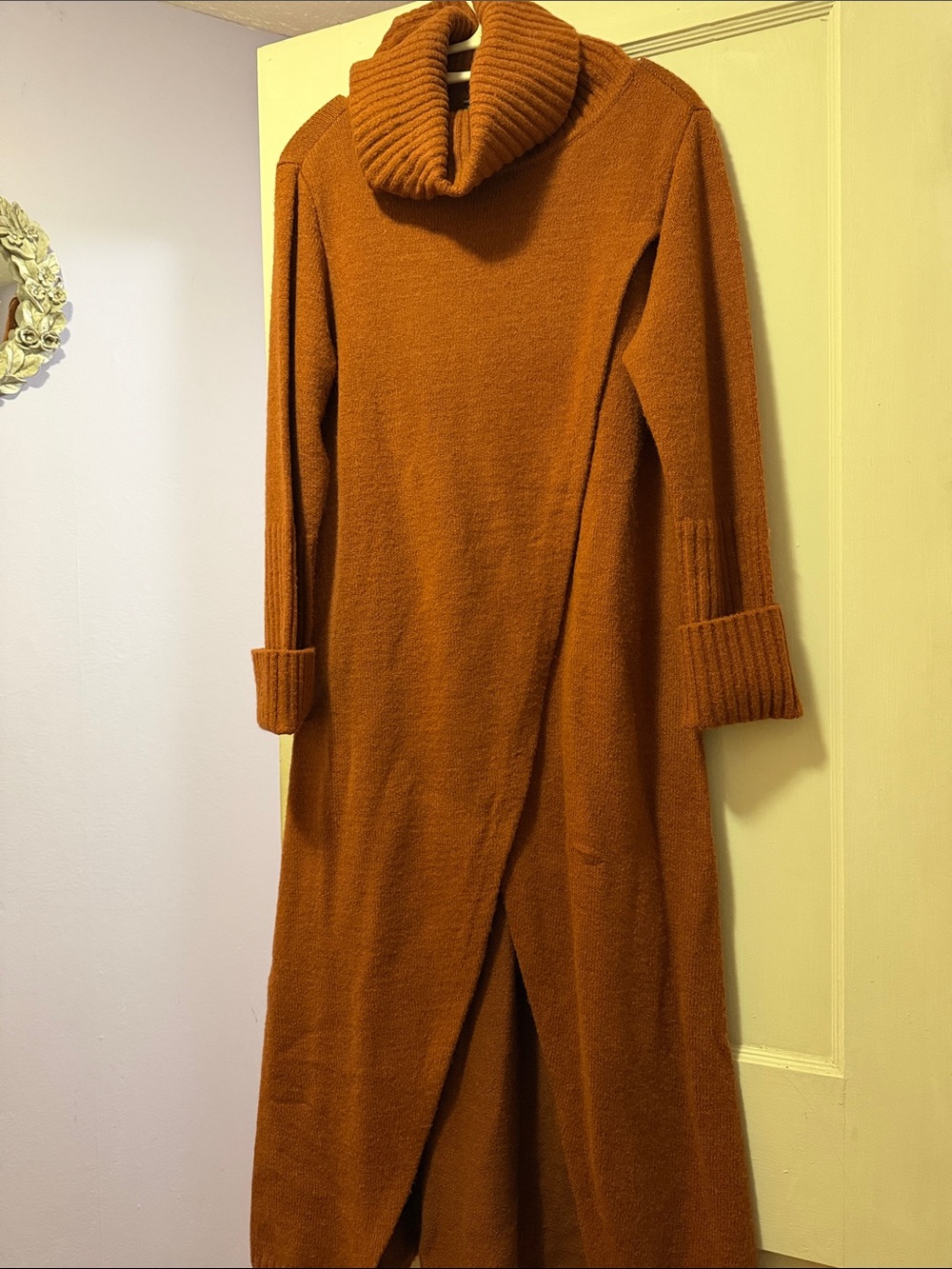 G by Giuliana Longline Cowl Neck Sweater Dress - Rust Orange